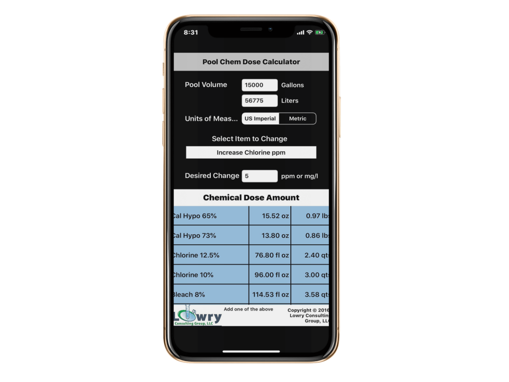 Free Pool Acid Dose Calculator Pool Chemistry Training Institute